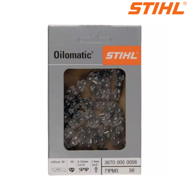 CHAINE DE TRONCONNEUSE 1/4" .043" (1.1 MM) 56 ENTRAINEURS ORIGINE STIHL" 36700000056