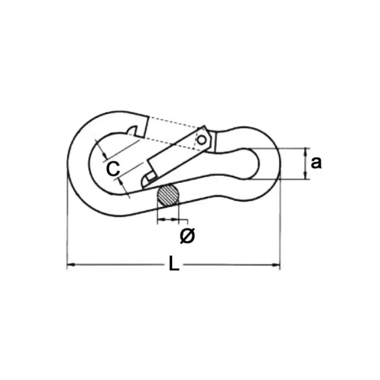 MOUSQUETON INOX 10 MM