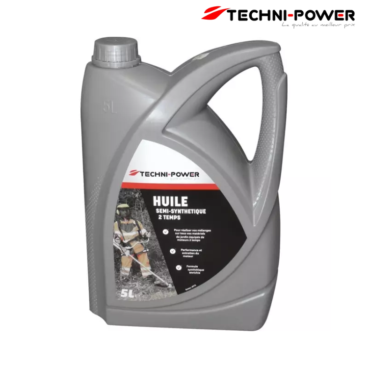 HUILE 2 TEMPS SEMI-SYNTHESE BIDON 5L TECHNI-POWER