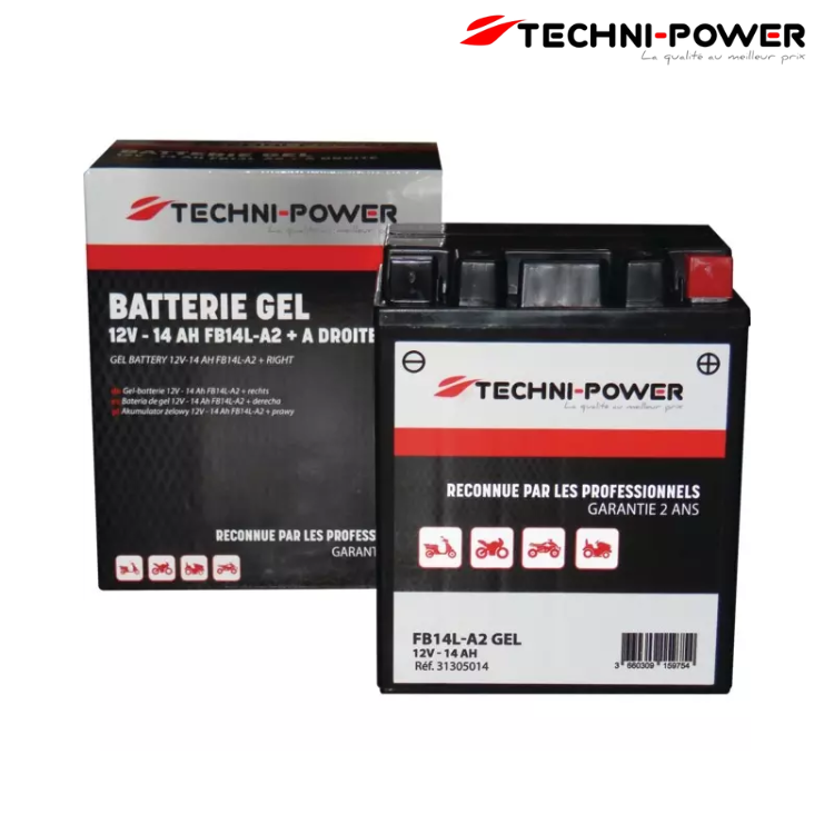 BATTERIE GEL TYPE 12N14-3A + A DROITE