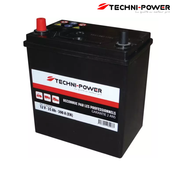 BATTERIE 12V-35AH/300A NS40 + A GAUCHE TECHNI-POWER
