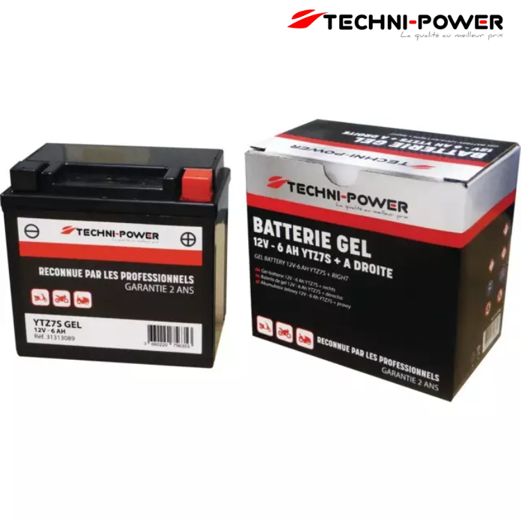 BATTERIE GEL TYPE YTZ7S + A DROITE