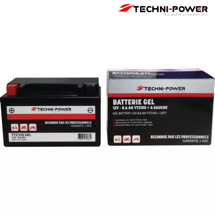 BATTERIE GEL TYPE YTZ10S + A GAUCHE
