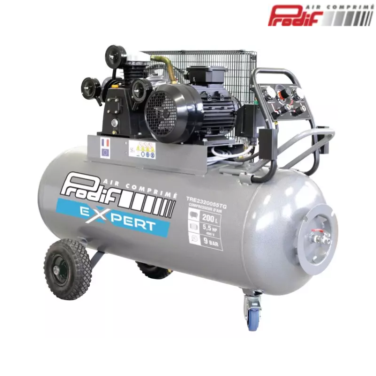 COMPRESSEUR A AIR 200 LITRES 5,5CV TRIPHASE 35M3 TETE W PRODIF