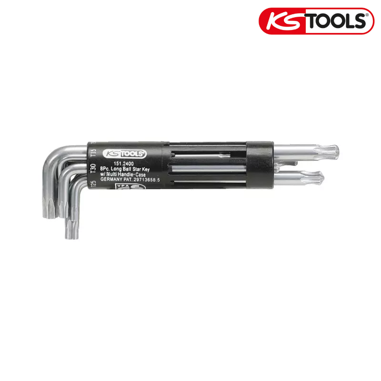 CLES MALE TORX LONGUE SUR ETUI PORTATIF LE JEU DE 8 KS TOOLS