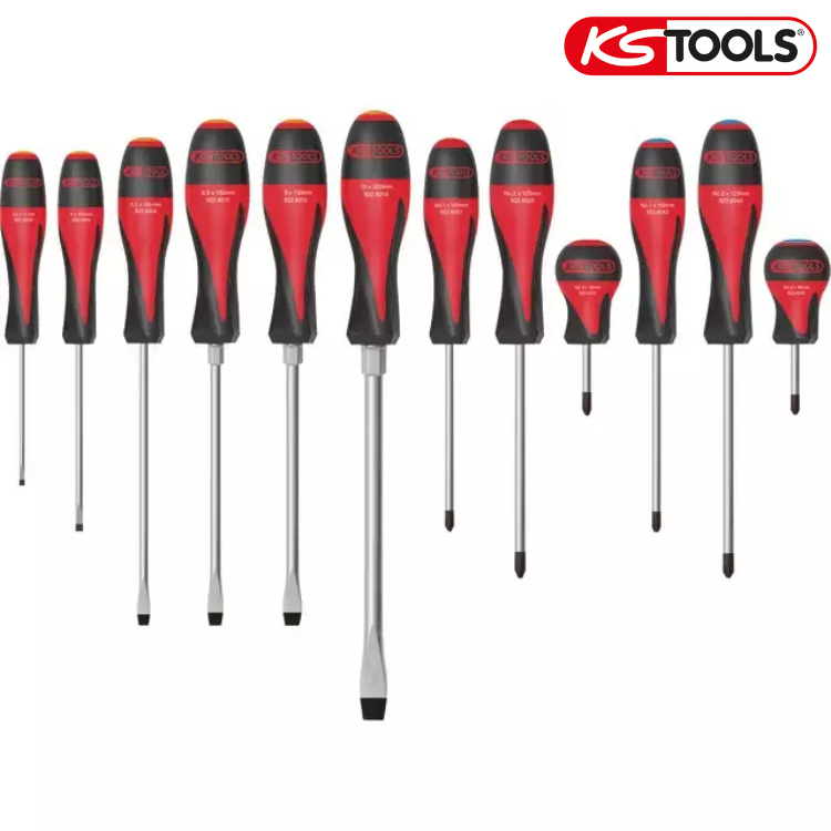 TOURNEVIS ULTIMATE 6 FENTE - 3 PHILLIPS - 3 POZIDRIV JEU DE 12 KS TOOLS