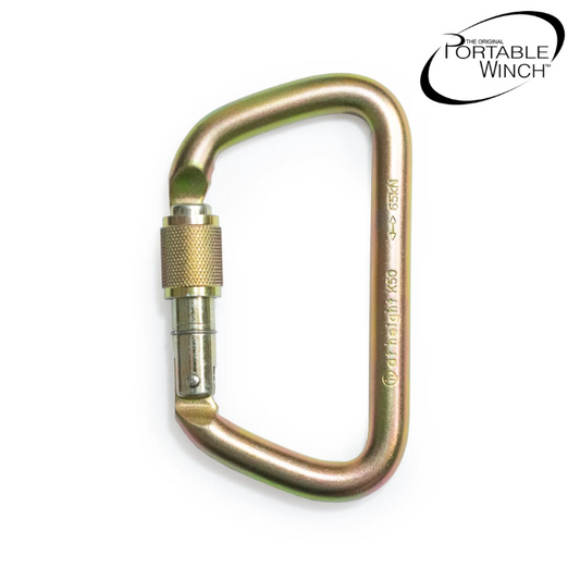 MOUSQUETON BLOQUANT EN ACIER 65 KN