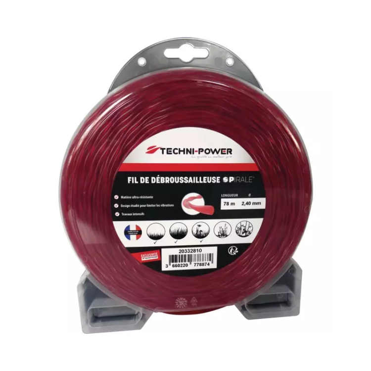 FIL DE DEBROUSSAILLEUSE SPIRALE TECHNI-POWER