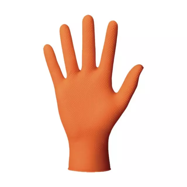 GANTS NITRILE NON POUDRES T7-8 ORANGE BOITE DE 50