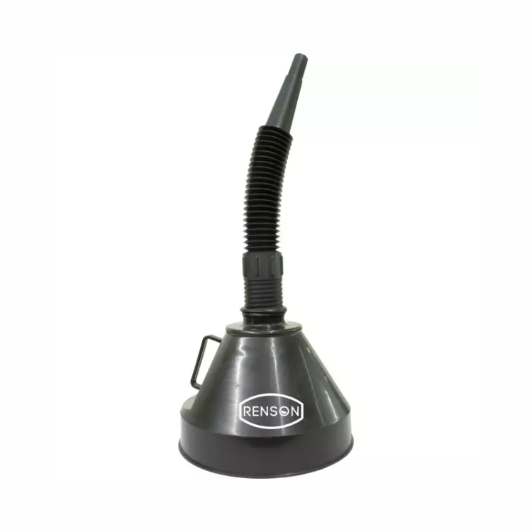 Entonnoir plastique RENSON 160 mm avec bec flexible et filtre – remplissage lubrifiants et carburants