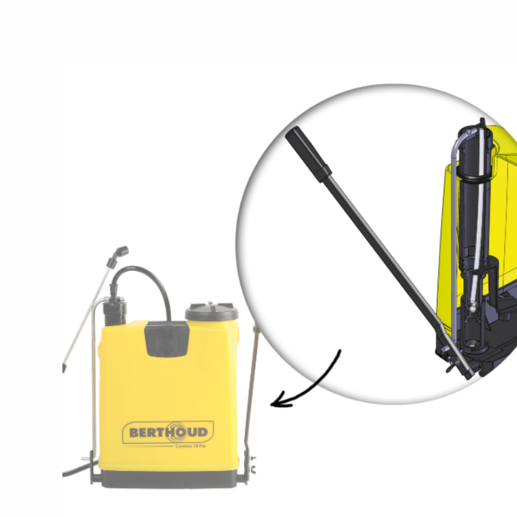 Pulvérisateur à dos BERTHOUD COSMOS 18 PRO – 18 L, pompe haute pression et confort ergonomique - schéma