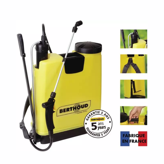 Pulvérisateur à dos BERTHOUD COSMOS 18 PRO – 18 L, pompe haute pression et confort ergonomique - Fabriqué en france