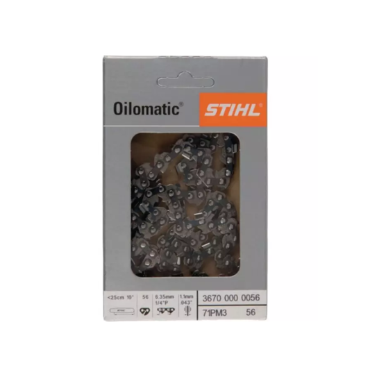 Chaîne de tronçonneuse 1/4" .043" (1.1 mm) 56 entraîneurs 36700000056, STIHL