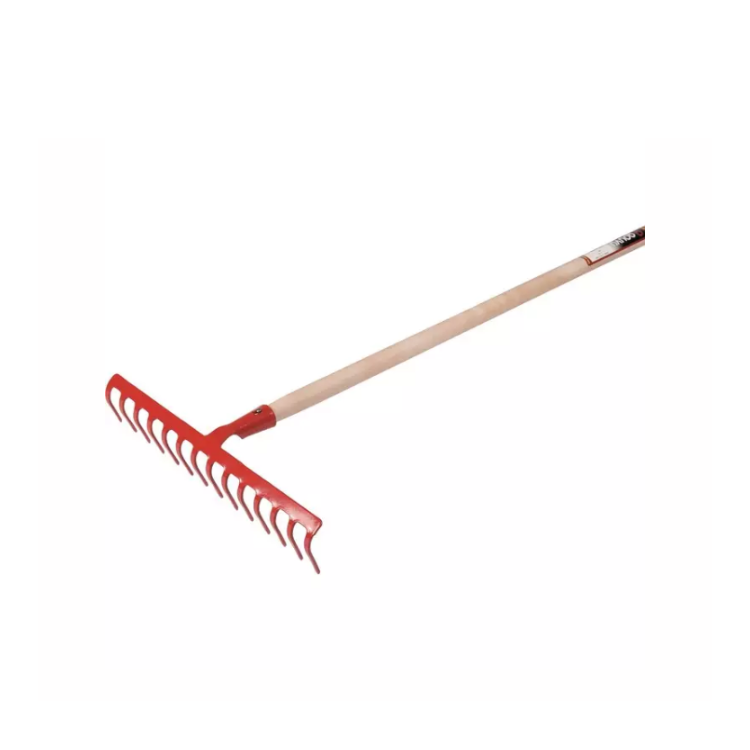 Râteau soudé 14 dents courbes GOUVY, manche bois 150 cm
