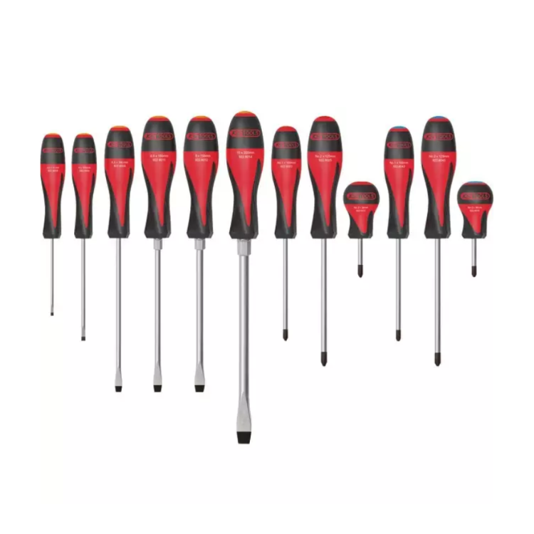 Jeu de 12 tournevis Ultimate fente, Phillips et Pozidriv, KS TOOLS