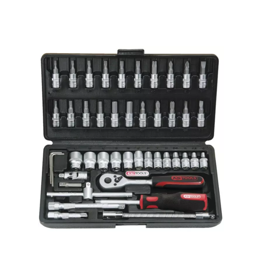 Coffret de douilles et accessoires 1/4 pouce Chromemat 46 pièces, KS TOOLS