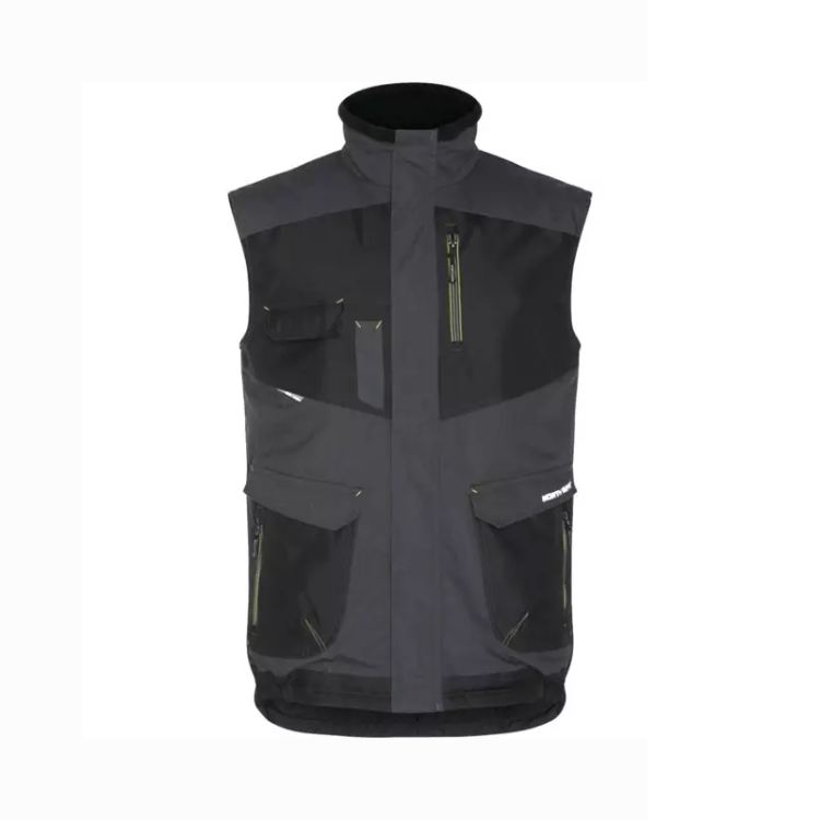 Gilet de travail sans manches 10 poches Ali gris et noir, NORTH WAYS