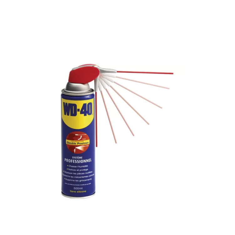 Dégrippant multifonction WD-40 Système Pro - buse double spray large et précision