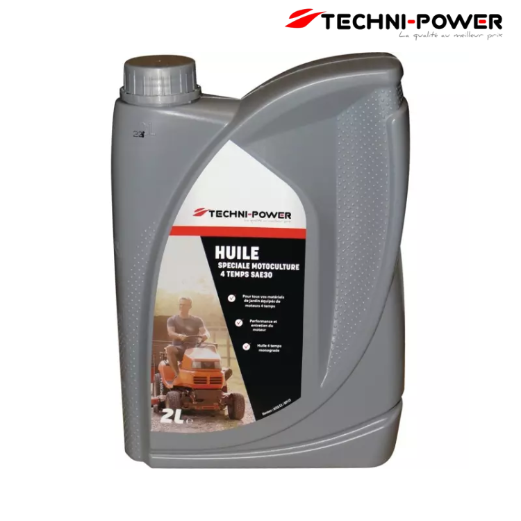 HUILE 4 TEMPS MOTOCULTURE SAE30 BIDON 2L TECHNI-POWER