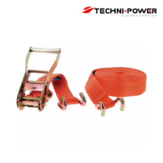 SANGLE A CLIQUET 50 MM CROCHETS OUVERTS 25M 5T TECHNI-POWER