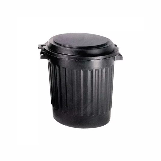 POUBELLE NOIRE AVEC COUVERCLE 80 LITRES