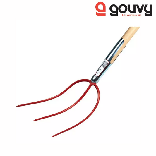 FOURCHE A FOIN 3 DENTS 28CM AVEC MANCHE BOIS 135CM GOUVY