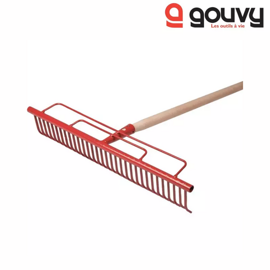 RATEAU A GAZON 32 DENTS AVEC MANCHE BOIS 140CM GOUVY