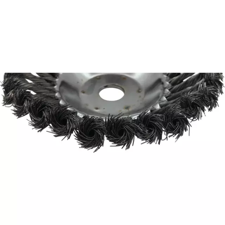 BROSSE DE DESHERBAGE METALLIQUE BRINS ACIER 200 MM ALESAGE 25,4 MM