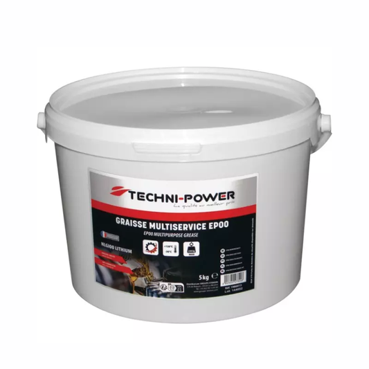Graisse EP00 NGLI0 TECHNI-POWER – seau 5 kg de graisse lithium multiservice pour graissage centralisé et applications mécaniques