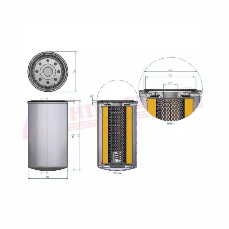 filtre à huile HIFI FILTER T8304 compatible Honda Kohler Hyundai Kia Acura