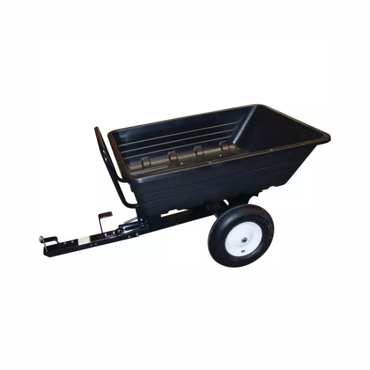 Remorque de jardin basculante 250 kg avec caisse polyéthylène et roues gonflables