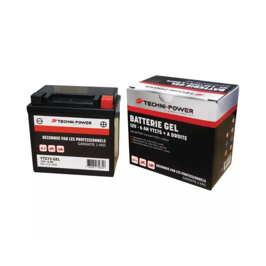 Batterie gel type YTZ7S + à droite