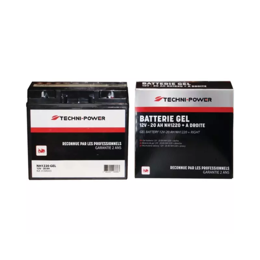 Batterie gel 20 AH type NH1220 + à droite