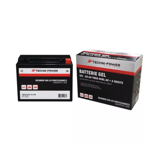 Batterie gel 20AH type YB50-N18L-A2 / 12N18-3A + à droite