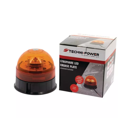 Gyrophare LED embase plate 3 vis 12/24V R65 Techni-Power