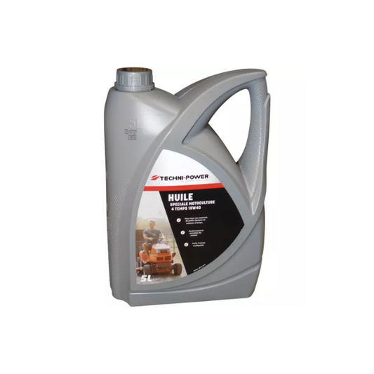 Huile 4 temps motoculture 15W40 bidon 5L Techni-Power
