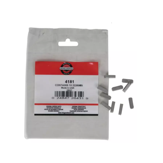Pack atelier 10 x clavette 222698S origine B&S 4181, pièce d'origine Briggs & Stratton vendue par Greendis.