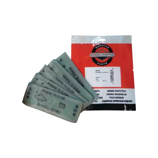 Pack atelier 5 x filtre air 697015 origine B&S 4215, pièce d'origine Briggs & Stratton vendue par Greendis.