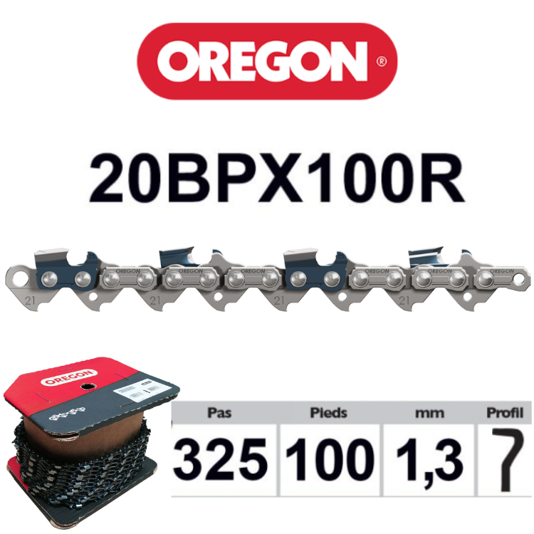 Rouleau de Chaîne Oregon 20BPX100R 325 1.3 100 pieds - Greendis