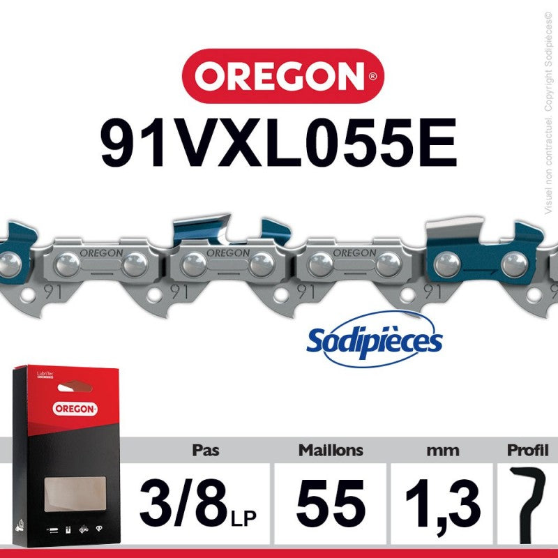 CHAÎNE 91VXL055E OREGON 3/8" 1,3MM 55 MAILLONS - Greendis